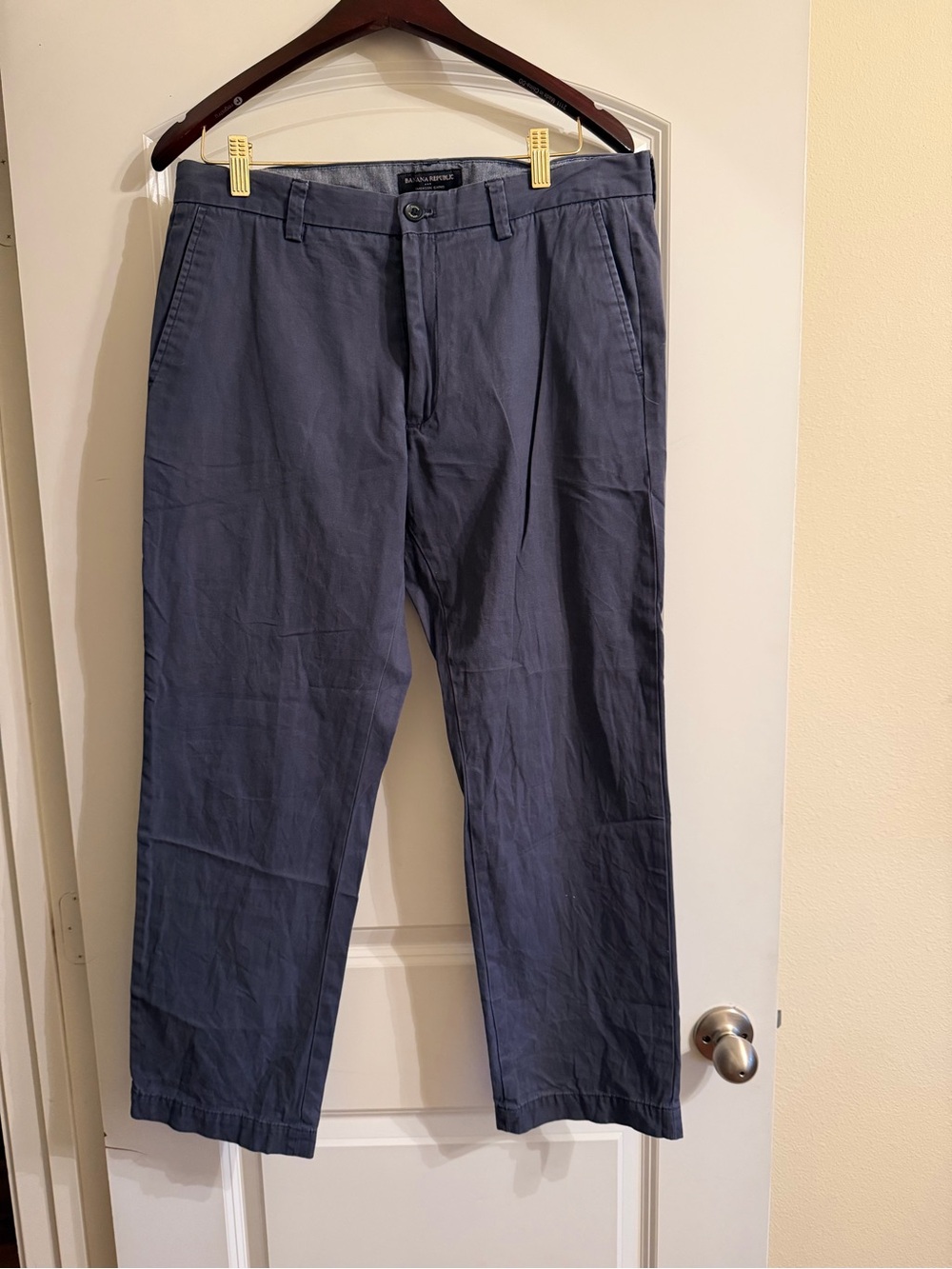 Banana Republic Men's Dark Navy Straight Chinos